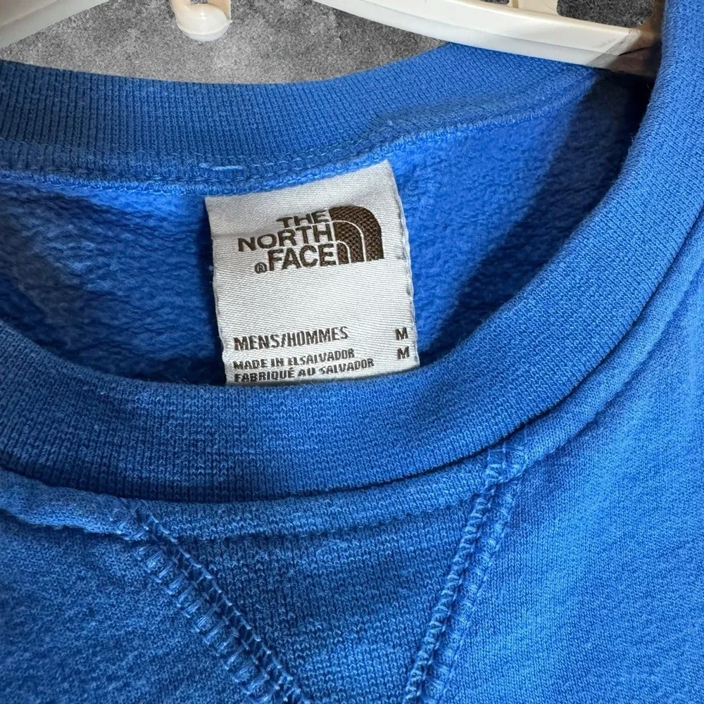 The North Face Mens M Blue Crewneck Sweatshirt Heritage Patch Fleece Pullover